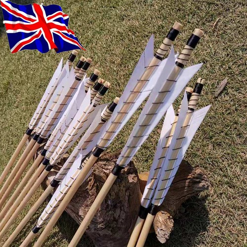 12x wooden arrows feather - wooden,