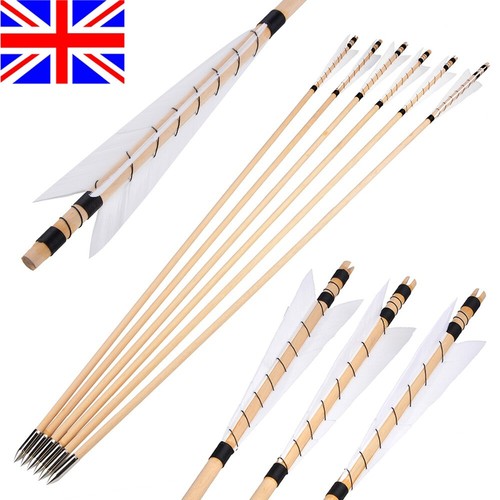 12x wooden arrows feather - 12x, 32"